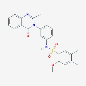 molecular formula C24H23N3O4S B2923486 2-甲氧基-4,5-二甲基-N-(3-(2-甲基-4-氧代喹唑啉-3(4H)-基)苯基)苯磺酰胺 CAS No. 898439-10-6
