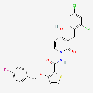 molecular formula C24H17Cl2FN2O4S B2923499 N-[3-(2,4-二氯苄基)-4-羟基-2-氧代-1(2H)-吡啶基]-3-[(4-氟苄基)氧基]-2-噻吩甲酰胺 CAS No. 672949-10-9