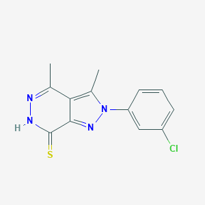 molecular formula C13H11ClN4S B292350 2-(3-chlorophenyl)-3,4-dimethyl-6H-pyrazolo[3,4-d]pyridazine-7-thione 
