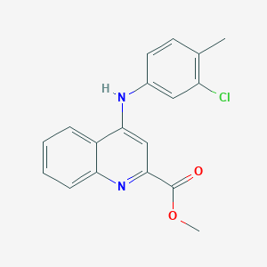 molecular formula C18H15ClN2O2 B2923507 Methyl 4-((3-chloro-4-methylphenyl)amino)quinoline-2-carboxylate CAS No. 1207051-32-8