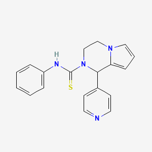 molecular formula C19H18N4S B2923517 N-phenyl-1-(pyridin-4-yl)-3,4-dihydropyrrolo[1,2-a]pyrazine-2(1H)-carbothioamide CAS No. 393832-51-4