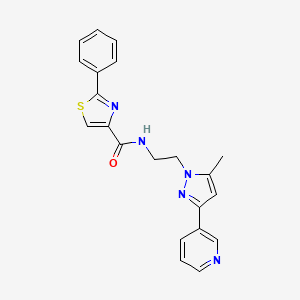 N-(2-(5-methyl-3-(pyridin-3-yl)-1H-pyrazol-1-yl)ethyl)-2-phenylthiazole-4-carboxamide
