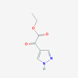 molecular formula C7H8N2O3 B2923533 2-氧代-2-(1H-吡唑-4-基)乙酸乙酯 CAS No. 869557-79-9