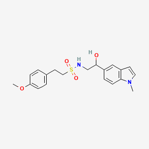molecular formula C20H24N2O4S B2923534 N-(2-羟基-2-(1-甲基-1H-吲哚-5-基)乙基)-2-(4-甲氧基苯基)乙磺酰胺 CAS No. 2034440-91-8