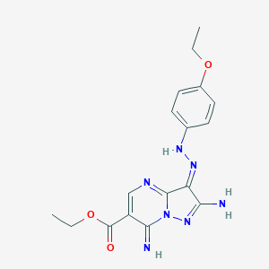 molecular formula C17H19N7O3 B292355 ethyl (3Z)-2-amino-3-[(4-ethoxyphenyl)hydrazinylidene]-7-iminopyrazolo[1,5-a]pyrimidine-6-carboxylate 