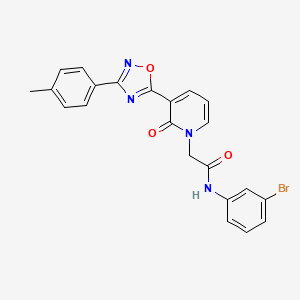 molecular formula C22H17BrN4O3 B2923554 N-(3-溴苯基)-2-[3-[3-(4-甲基苯基)-1,2,4-恶二唑-5-基]-2-氧代吡啶-1(2H)-基]乙酰胺 CAS No. 1105225-21-5