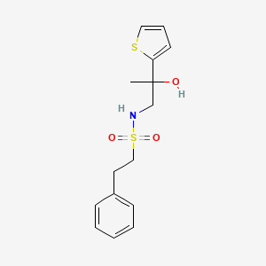 molecular formula C15H19NO3S2 B2923559 N-[2-羟基-2-(噻吩-2-基)丙基]-2-苯乙烷-1-磺酰胺 CAS No. 1351611-17-0