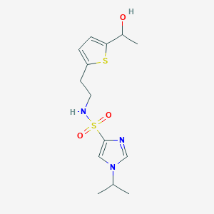 B2923563 N-(2-(5-(1-hydroxyethyl)thiophen-2-yl)ethyl)-1-isopropyl-1H-imidazole-4-sulfonamide CAS No. 2034256-56-7