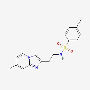 molecular formula C17H19N3O2S B2923573 4-methyl-N-(2-(7-methylimidazo[1,2-a]pyridin-2-yl)ethyl)benzenesulfonamide CAS No. 868978-89-6