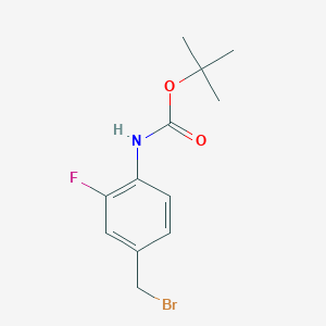 molecular formula C12H15BrFNO2 B2923575 4-Amino-3-fluorobenzyl bromide, N-BOC protected CAS No. 323578-36-5
