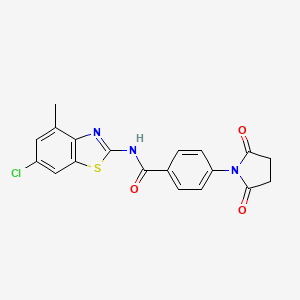 molecular formula C19H14ClN3O3S B2923580 N-(6-chloro-4-methylbenzo[d]thiazol-2-yl)-4-(2,5-dioxopyrrolidin-1-yl)benzamide CAS No. 897617-98-0