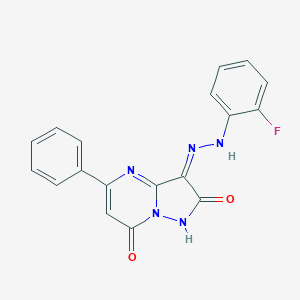 (3Z)-3-[(2-fluorophenyl)hydrazinylidene]-5-phenyl-1H-pyrazolo[1,5-a]pyrimidine-2,7-dione