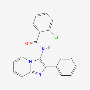 molecular formula C20H14ClN3O B2923593 2-chloro-N-(2-phenylimidazo[1,2-a]pyridin-3-yl)benzamide CAS No. 361996-77-2