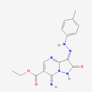 molecular formula C16H16N6O3 B292360 ethyl (3E)-7-imino-3-[(4-methylphenyl)hydrazinylidene]-2-oxo-1H-pyrazolo[1,5-a]pyrimidine-6-carboxylate 