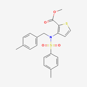 molecular formula C21H21NO4S2 B2923600 Methyl 3-{(4-methylbenzyl)[(4-methylphenyl)sulfonyl]amino}thiophene-2-carboxylate CAS No. 1923107-95-2