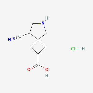 molecular formula C9H13ClN2O2 B2923606 8-Cyano-6-azaspiro[3.4]octane-2-carboxylic acid;hydrochloride CAS No. 2138564-74-4