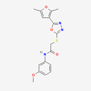 2-((5-(2,5-dimethylfuran-3-yl)-1,3,4-oxadiazol-2-yl)thio)-N-(3-methoxyphenyl)acetamide