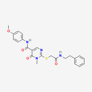 B2923610 N-(4-methoxyphenyl)-1-methyl-6-oxo-2-((2-oxo-2-(phenethylamino)ethyl)thio)-1,6-dihydropyrimidine-5-carboxamide CAS No. 894045-39-7
