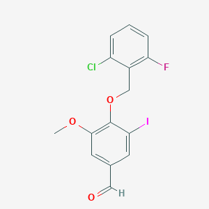B2923611 4-[(2-Chloro-6-fluorobenzyl)oxy]-3-iodo-5-methoxybenzaldehyde CAS No. 693805-30-0