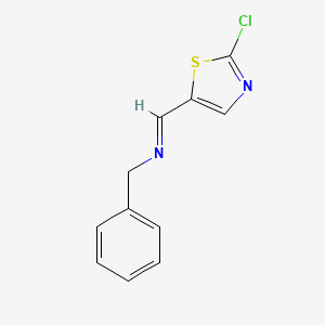 molecular formula C11H9ClN2S B2923623 N-[(E)-(2-氯-1,3-噻唑-5-基)亚甲基](苯基)甲胺 CAS No. 303987-27-1