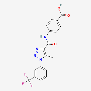 molecular formula C18H13F3N4O3 B2923636 4-[[5-甲基-1-[3-(三氟甲基)苯基]三唑-4-羰基]氨基]苯甲酸 CAS No. 892317-42-9