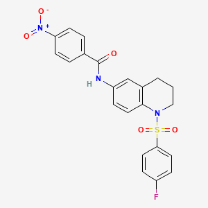B2923641 N-(1-((4-fluorophenyl)sulfonyl)-1,2,3,4-tetrahydroquinolin-6-yl)-4-nitrobenzamide CAS No. 941949-65-1