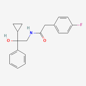 molecular formula C19H20FNO2 B2923644 N-(2-环丙基-2-羟基-2-苯乙基)-2-(4-氟苯基)乙酰胺 CAS No. 1448070-90-3
