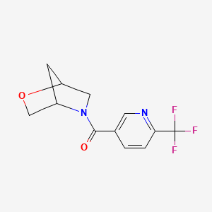 molecular formula C12H11F3N2O2 B2923648 2-Oxa-5-azabicyclo[2.2.1]heptan-5-yl(6-(trifluoromethyl)pyridin-3-yl)methanone CAS No. 2034606-12-5