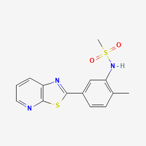 molecular formula C14H13N3O2S2 B2923654 N-(2-methyl-5-(thiazolo[5,4-b]pyridin-2-yl)phenyl)methanesulfonamide CAS No. 896679-82-6
