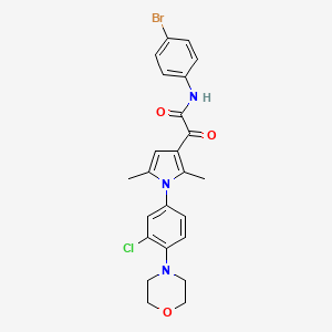 molecular formula C24H23BrClN3O3 B2923655 N-(4-bromophenyl)-2-[1-(3-chloro-4-morpholinophenyl)-2,5-dimethyl-1H-pyrrol-3-yl]-2-oxoacetamide CAS No. 860610-33-9