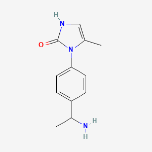 molecular formula C12H15N3O B2923657 1-[4-(1-氨基乙基)苯基]-5-甲基-2,3-二氢-1H-咪唑-2-酮 CAS No. 1209427-87-1