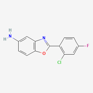 molecular formula C13H8ClFN2O B2923659 2-(2-氯-4-氟苯基)-1,3-苯并恶唑-5-胺 CAS No. 313527-40-1