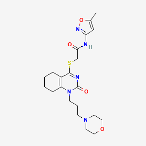 N-(5-methylisoxazol-3-yl)-2-((1-(3-morpholinopropyl)-2-oxo-1,2,5,6,7,8-hexahydroquinazolin-4-yl)thio)acetamide