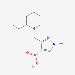 molecular formula C13H21N3O2 B2923663 3-[(2-Ethylpiperidin-1-yl)methyl]-1-methylpyrazole-4-carboxylic acid CAS No. 1975117-71-5