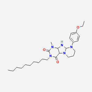 molecular formula C27H39N5O3 B2923666 3-decyl-9-(4-ethoxyphenyl)-1-methyl-1H,2H,3H,4H,6H,7H,8H,9H-pyrimido[1,2-g]purine-2,4-dione CAS No. 921091-94-3