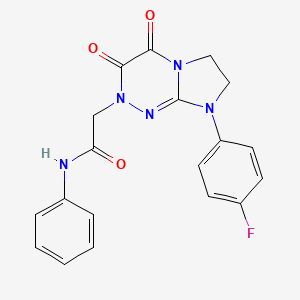 molecular formula C19H16FN5O3 B2923668 2-(8-(4-fluorophenyl)-3,4-dioxo-3,4,7,8-tetrahydroimidazo[2,1-c][1,2,4]triazin-2(6H)-yl)-N-phenylacetamide CAS No. 941887-61-2