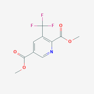molecular formula C10H8F3NO4 B2923674 Dimethyl 3-(trifluoromethyl)pyridine-2,5-dicarboxylate CAS No. 1360944-09-7