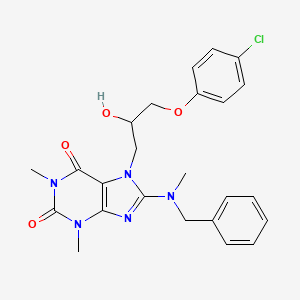 molecular formula C24H26ClN5O4 B2923686 8-(benzyl(methyl)amino)-7-(3-(4-chlorophenoxy)-2-hydroxypropyl)-1,3-dimethyl-1H-purine-2,6(3H,7H)-dione CAS No. 941938-00-7