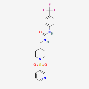 molecular formula C19H21F3N4O3S B2923687 1-((1-(Pyridin-3-ylsulfonyl)piperidin-4-yl)methyl)-3-(4-(trifluoromethyl)phenyl)urea CAS No. 1428352-14-0