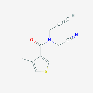 molecular formula C11H10N2OS B2923692 N-(Cyanomethyl)-4-methyl-N-prop-2-ynylthiophene-3-carboxamide CAS No. 1825512-54-6