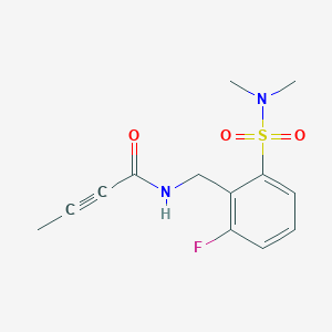 molecular formula C13H15FN2O3S B2923694 N-[[2-(Dimethylsulfamoyl)-6-fluorophenyl]methyl]but-2-ynamide CAS No. 2411265-36-4