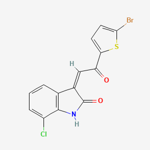 (3Z)-3-[2-(5-bromothiophen-2-yl)-2-oxoethylidene]-7-chloro-1,3-dihydro-2H-indol-2-one