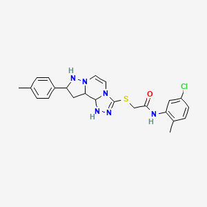 molecular formula C23H19ClN6OS B2923702 N-(5-chloro-2-methylphenyl)-2-{[11-(4-methylphenyl)-3,4,6,9,10-pentaazatricyclo[7.3.0.0^{2,6}]dodeca-1(12),2,4,7,10-pentaen-5-yl]sulfanyl}acetamide CAS No. 1223970-13-5