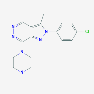 molecular formula C18H21ClN6 B292371 2-(4-chlorophenyl)-3,4-dimethyl-7-(4-methyl-1-piperazinyl)-2H-pyrazolo[3,4-d]pyridazine 