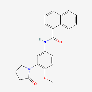 molecular formula C22H20N2O3 B2923711 N-(4-methoxy-3-(2-oxopyrrolidin-1-yl)phenyl)-1-naphthamide CAS No. 941890-06-8