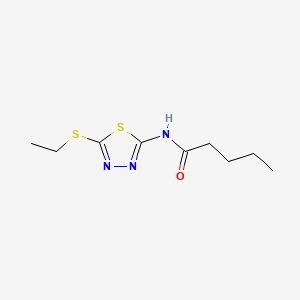 molecular formula C9H15N3OS2 B2923716 N-(5-(ethylthio)-1,3,4-thiadiazol-2-yl)pentanamide CAS No. 392239-40-6