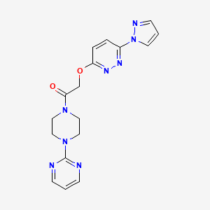 2-((6-(1H-pyrazol-1-yl)pyridazin-3-yl)oxy)-1-(4-(pyrimidin-2-yl)piperazin-1-yl)ethanone