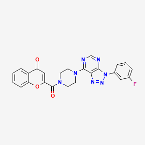 molecular formula C24H18FN7O3 B2923727 2-(4-(3-(3-fluorophenyl)-3H-[1,2,3]triazolo[4,5-d]pyrimidin-7-yl)piperazine-1-carbonyl)-4H-chromen-4-one CAS No. 920368-64-5