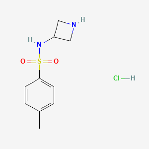 molecular formula C10H15ClN2O2S B2923728 N-(azetidin-3-yl)-4-methylbenzene-1-sulfonamide hydrochloride CAS No. 1582191-78-3