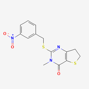 3-Methyl-2-[(3-nitrophenyl)methylsulfanyl]-6,7-dihydrothieno[3,2-d]pyrimidin-4-one